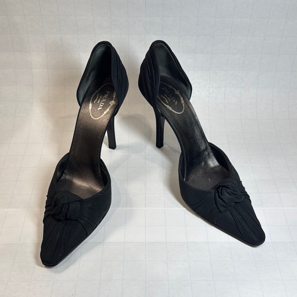 Prada Black High Heel D'Orsay Shoes 38.5